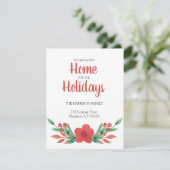 Aquarelle Noël Floral Moving Faire-part (Debout devant)