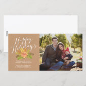 Aquarelle Noël Joyeux Carte photo de vacances (Devant / Derrière)