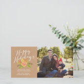 Aquarelle Noël Joyeux Carte photo de vacances (Debout devant)