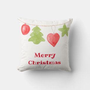 Aquarelle Noël Ornament Coussin folklorique