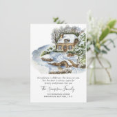 Aquarelle Noël Pays Moteur Faire-part (Debout devant)