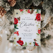 Aquarelle Noël vert Invitation