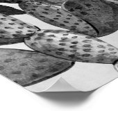 Aquarelle noir blanc Cactus Poster sud-ouest (Coin)