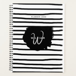 Aquarelle noir et blanc Lignes tracées à la main