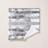 Aquarelle noir et blanc rayé (Gant de toilette)