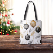 Aquarelle Noir & Or Design Sac fourre-tout de Noël