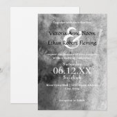 Aquarelle noire/blanche - Faire-part de mariage 3x (Devant / Derrière)