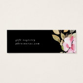 Aquarelle noire Elégante Belle carte d'enregistrem (Dos)