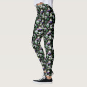 Aquarelle noire Fuchsia Leggings femmes (Gauche)