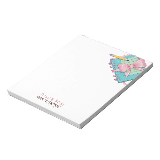 Aquarelle Note du Bloc-notes de l'enseignant (Tourné)