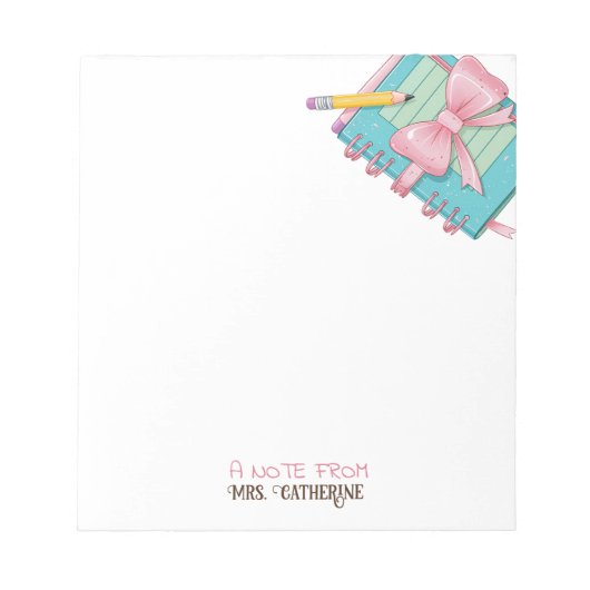 Aquarelle Note du Bloc-notes de l'enseignant (Devant)
