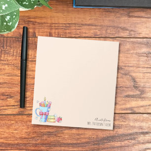 Aquarelle Note Du Bloc-Notes Du Nom De L'Enseign