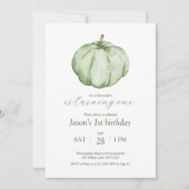 Aquarelle Notre Petit Citrouille Invitation Annive (Devant)