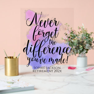 Aquarelle N'Oubliez Jamais La Différence Retraite