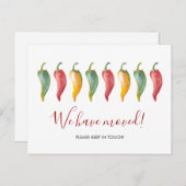 Aquarelle Nous avons Déplacé Chili Pepper Carte Po (Devant / Derrière)