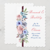 aquarelle nuptiale douche invitation florale (Devant / Derrière)