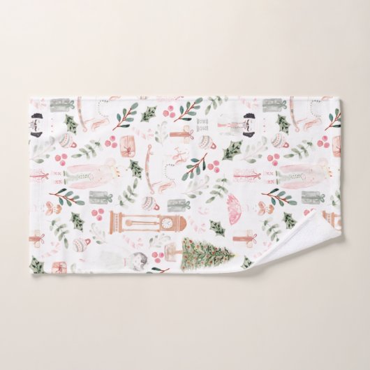 Aquarelle Nutcracker Holiday (Serviette à main)