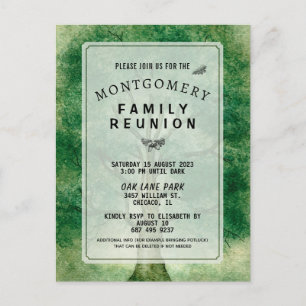 Aquarelle Oak Tree Family Reunion Invitation