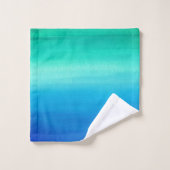 Aquarelle Ocean Blue Green Ombre Beach (Gant de toilette)