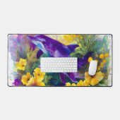 Aquarelle Océan Dauphins Fleurs Tropicales (Clavier et souris)
