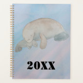 Aquarelle Océan Mère Bébé Manat (Devant)