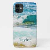 Aquarelle Océan Monogramme Coque-Mate coque iphone (Dos)