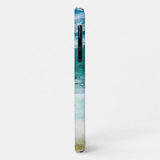 Aquarelle Océan Monogramme Coque-Mate coque iphone (Dos/Gauche)