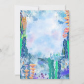Aquarelle OceanSea Animals BabyShower Invitation (Dos)