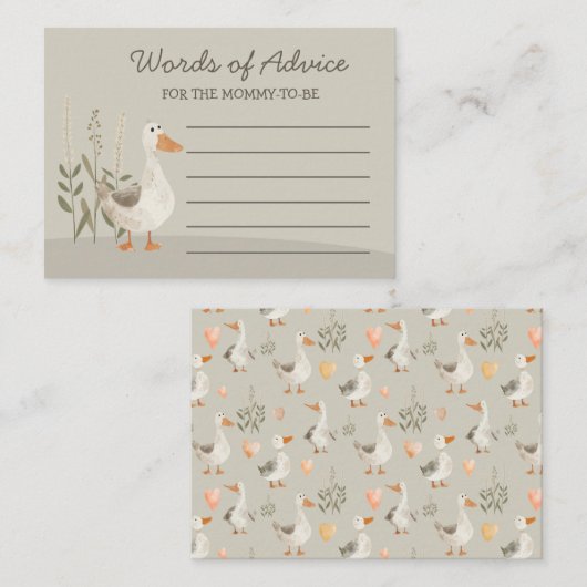 Aquarelle Oie Mots De Conseil - Carte De Boîtier (Devant / Derrière)