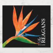 Aquarelle Oiseau du Paradis Étiquette de vin perso (Étiquettes simples)