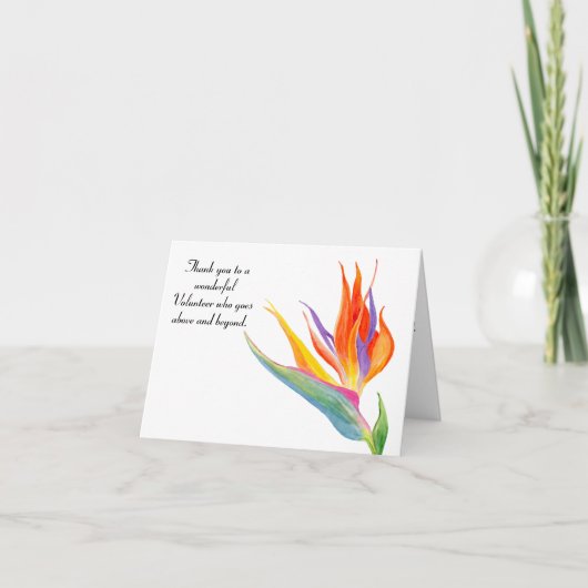 Aquarelle Oiseau Du Paradis Volontaire Merci (Devant)