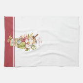 Aquarelle Oiseau Magnolia Fleur Serviettes de cuis (Horizontal)