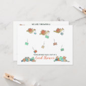 Aquarelle Oiseaux livrant la douche par carte post (Devant/Arrière en situation)