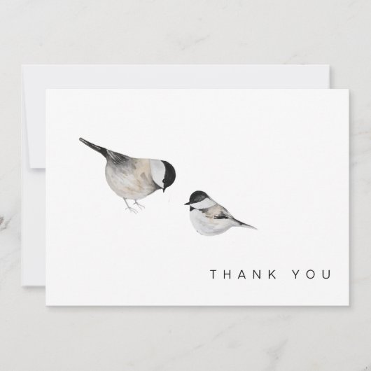 Aquarelle Oiseaux Merci funéraire (Devant)