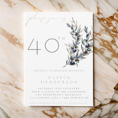 Aquarelle Olive Branch Adulte Birthday Invitation