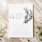 Aquarelle Olive Branch Adulte Birthday Invitation