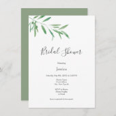 Aquarelle Olive Branch Invitation (Devant / Derrière)