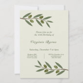 Aquarelle Olive Branch Invitation d'anniversaire (Devant)