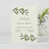 Aquarelle Olive Branch Invitation d'anniversaire (Debout devant)