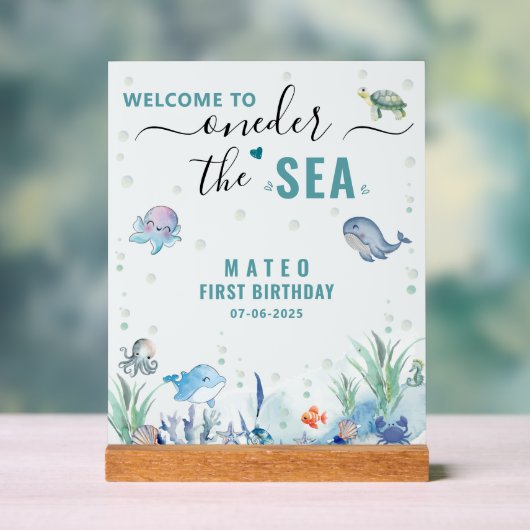 Aquarelle One der La mer 1er anniversaire Bienvenu (Neutre)