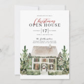 Aquarelle Open House Christmas Party Invitation (Devant)