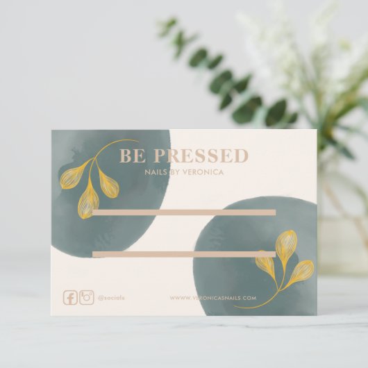 Aquarelle Or Chic Appuyer Sur La Carte D'Affichage (Debout devant)