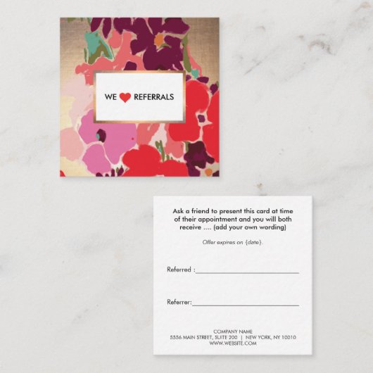 Aquarelle or de référence client Floral (Devant / Derrière)