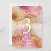 Aquarelle or et ciel rose | Cartes de numéro de ta (Dos)