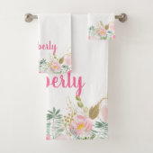 Aquarelle or et rose Fleurs Shabby Chic (En situation)