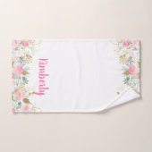 Aquarelle or et rose Fleurs Shabby Chic (Serviette à main)