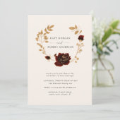 Aquarelle or Faire-part de mariage de couronne de  (Debout devant)