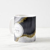 Aquarelle Or Noir Personnaliser la Mug de café (Devant gauche)