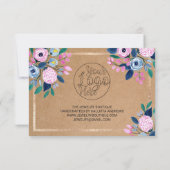 Aquarelle or rose Floral Merci client (Dos)