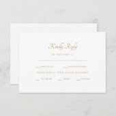 Aquarelle or Stylo Blanc Dîner Options RSVP (Devant / Derrière)